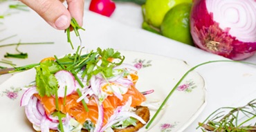 A salad on a white plate.